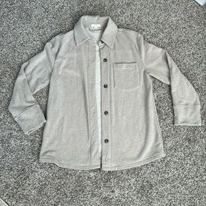 VINCE Stretchy Sweatshirt-Material Structured Shacket (shirt jacket)